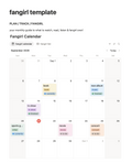 Fangirl Calendar Template